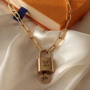 fake lv lock necklace|More.